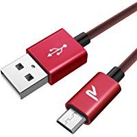 Cable Micro USB, 2M Carga R&aacute;pida Garant&iacute;a De por Vida - 2.4A Cable USB Cargador Micro USB Sincro y Carga USB Compatible con Android, Samsung Galaxy, Kindle, Sony, Nexus, Motorola y m&aacute;s - Rojo