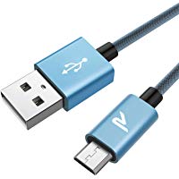 Rampow Cable Micro USB 2M Carga R&aacute;pida -Garant&iacute;a De Por Vida- 2.4A Cable USB Sincro y Carga USB Compatible con Android, Samsung Galaxy, Kindle, Sony, Nexus, Motorola y m&aacute;s - Azul