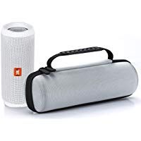 Funda de Transporte R&iacute;gido para JBL Flip 4 / JBL Flip 3 Altavoz Bluetooth port&aacute;til. Compatible con Cable USB y Cargador de pared - Plata