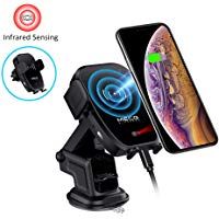 MECO ELEVERDE Cargador Inal&aacute;mbrico Coche 10W QI Carga R&aacute;pida Cargador Soporte M&oacute;vil Detecci&oacute;n Infrarroja QI Fast Wireless Car Charger para iPhone XS/XS Max/X/8/M&aacute;s, Samsung Galaxy Note 9/S9/S8, etc
