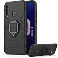 DESCHE para Funda Honor 20 Lite, Fundas con Anillo + Cristal Templado, Compatible con el Soporte Magn&eacute;tico para Autom&oacute;vil, Carcasa Dura Resistente a los Ara&ntilde;azos - Nero