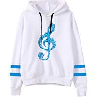 VJGOAL Mujeres Moda Casual de oto&ntilde;o e Invierno Notas Musicales Imprimir Manga Larga Color s&oacute;lido Breve Sudadera con Capucha Pullover Tops Blusa