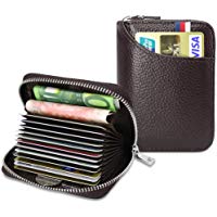 Tarjetero para Tarjetas de Cr&eacute;dito para Hombre Mujer RFID Titular de la Tarjeta de Cr&eacute;dito de Cuero con 13 Ranuras para Tarjetas y 2 Ranuras de Moneda Carteras Monederos con Cremallera