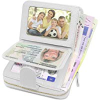 ENONEO Titular de Tarjeta de Credito Mujer RFID Monedero Tarjetero Mujer Cuero con 12 Ranuras para Tarjetas y 2 Ranuras de Moneda 4 ID Windows Cartera Mujer Peque&ntilde;a con Cremallera