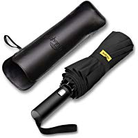 Paraguas Plegable Paraguas Autom&aacute;tico Hombre Paraguas de Viaje con 10 Varillas Negro MUBYTREE