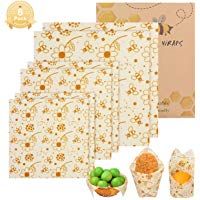 Envoltorio Cera De Abeja, BHY 6Pcs Envoltorios Para Alimentos Reutilizable Envolver Eco-Friendly Mantiene Comida Fresco para S&aacute;ndwich, Bocadillos, Frutas (2 Peque&ntilde;o / 2Mediano / 2 Grande)