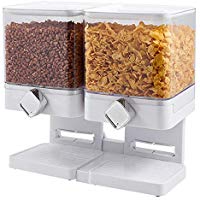 TOOGOO Recipiente de Alimentos Secos Snack Dispensador de Cereales Ahorro de Espacio en el Hogar Hogar Fresco Contenedor de Almacenamiento Doble Multifuncional Grande