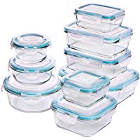 Recipiente - Contenedor de Almacenamiento de Alimentos de Vidrio - 18 piezas (9 envases + 9 tapas) Tapas transparentes - Sin BPA - Para la Cocina o el Restaurante de Uso Dom&eacute;stico &ndash; por Utopia Kitchen