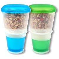Schramm 2&nbsp;Unidades Yogur Vaso to go to go Cereales&nbsp;&ndash;&nbsp;Taza con Compartimento t&eacute;rmico y Cuchara Integrado Cuenco de Cereales Yogur Vaso Cereales Dep&oacute;sito&nbsp;&ndash;&nbsp;Recipiente para Yogur