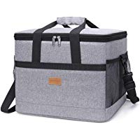 Lifewit Bolsa T&eacute;rmica Grande Porta Alimentos de Refrigeraci&oacute;n Aislamiento Doble Compartimentos Bolsa de Enfriamiento Grande con Correa Ajustable Bolso para Picnics, Fiestas, Camping, Gris
