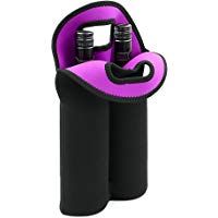 BTSKY 2-botella Bolsa Neoprena de Port&aacute;til Botellas de Vino Divisoria de Champ&aacute;n Bolsa Portador Botella de Cerveza Conservas de Bebidas Bolsa Negra