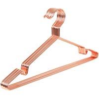 SONGMICS Perchas de Metal Color Oro Rosa Superficie cormada, Ahorrar Espacio, 42 cm, 10 Unidades CRI44R-10
