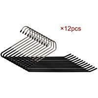 HLC Set de perchas antideslizantes 12 unidades para pantalones y jeans 37 cm,color negro