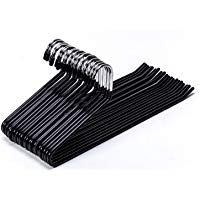 Tosnail Perchas para ropa, perchas para pantal&oacute;n, 20 unidades, metal, revestimiento de goma antideslizante, 36 x 16 cm, color negro
