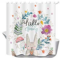 NIBESSER Cortina de Ba&ntilde;o Tejido Resistente al Moho 3D Digital Impresi&oacute;n Dibujos Animales Flamenco Elefante Infantil Cortina Accesorios de Ducha Ba&ntilde;era con 12 Ganchos, 180cmx180cm