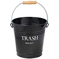 mDesign Cubo de metal estilo vintage &ndash; Muy decorativo e id&oacute;neo como cubo de basura para cocina, papelera de ba&ntilde;o o contenedor de reciclaje en la oficina &ndash; 12,5 Litros &ndash; Negro