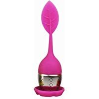 Filtro para t&eacute; de acero inoxidable y silicona, dise&ntilde;o de hojas
