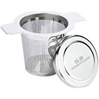GA Homefavor Filtro de Te 18/8 de Acero Inoxidable T&eacute; infusi&oacute;n malla tamiz con tapa y mango