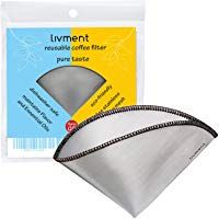livment Filtro Permanente para pour Over Caf&eacute; de Acero Inoxidable