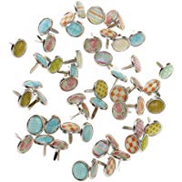 MagiDeal 50pcs de Mini Brads Papel Artesania Sujetadores para Fabricaci&oacute;n de Tarjetas Scrapbooking DIY