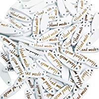 MagiDeal 100 Piezas Botones de Madera Hechas a Mano Etiquetas para Scrapbooking