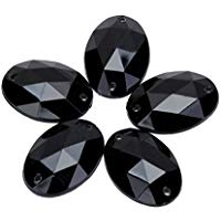 KingstonS acr&iacute;lico oval-faceted Rhinestones para adornos y manualidades (negro)