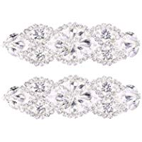 SUPVOX Aplique nupcial de diamantes de imitaci&oacute;n con apliques de nupcial para la boda de cristal nupcial aplique de plata (Diamante blanco plata)