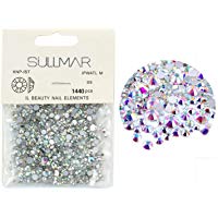 FOONEE 1440 Piedras de Rhinestones para U&ntilde;as de Cristales de Espalda Plana, 12 tama&ntilde;os de Cristales de Resina AB Redondos para u&ntilde;as Gemas para Ropa Zapatos decoraci&oacute;n Manualidades