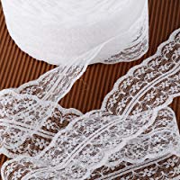 30m Encaje Cinta Blanco 4,5cm Encaje Rollo Decorativo para Novia Nupcial de Boda para Decoraci&oacute;n Manualidades Bricolaje DIY Borde Festoneado