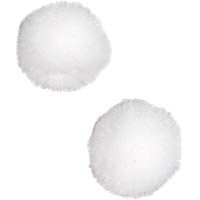 Pompones D: 20 mm, color blanco, 100 piezas