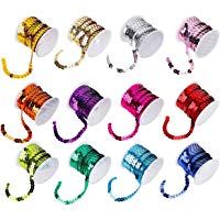 Lentejuelas de Cinta 5m Coloreado Rollos de Lentejuelas para Costura Artesan&iacute;a Tejido Accesorio Vestidos Decoraciones de Collares Brazaletes Ropa Hazlo t&uacute; Mismo 12 Rollos