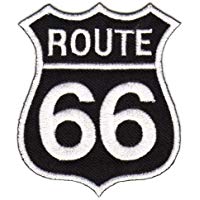 Parches - Route 66 Biker Rocker - negro - 6.5x8.3cm - termoadhesivos bordados aplique para ropa