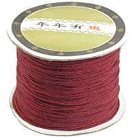Cikuso 120 Metros Cuerda de Cola de Rata de Trenzado artesania de Nylon Cuerda de Hilo de Nudo Chino Rojo Oscuro