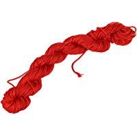 CUHAWUDBA 1 Rollo 25m Nylon Cordon Hilo Chino Nudo Macrame Cola de Rata Pulsera Trenzada Cuerda Rojo