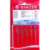 Singer 5&nbsp;Original Coser Agujas 2026&nbsp;Grosor 90/14&nbsp;y 100/16&nbsp;para Jeans 130/705&nbsp;H de J