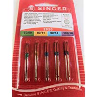 Agujas para m&aacute;quina de coser Singer, varios tama&ntilde;os (70/9, 80/11, 90/14, 100/16)