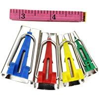 MAXGOODS Fabricante Cinta de Bies de Telas Costura Conjunto de Herramienta Coser Acolchados 4 Diferentes Tama&ntilde;os 6mm 12mm 18mm 25mm con Regla de Medici&oacute;n