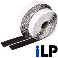 iLP Cinta de vector negra autoadhesiva - 10 metros de largo aproximadamente, 20 mm de ancho - Fijaci&oacute;n segura extra fuerte para el trabajo de bricolaje - 1 rollo de cinta de velcro y gancho