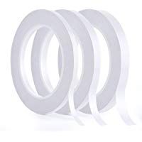 Kuuqa 3 rollos de cinta adhesiva de doble cara Cinta adhesiva fuerte para el arte de bricolaje de la oficina, 30 metros de largo, 6 mm / 9 mm / 12 mm de ancho