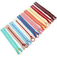 10 cremalleras de resina con anillo de metal para costura, para a&ntilde;adirle bolsillos a tu bolso, para manualidades de costura, color al azar
