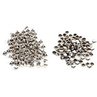 Remaches de Doble Cara Remaches de Hierro para Artesan&iacute;a de Cuero Bolsa Zapatos 100 unidades 8 &times; 8 mm(Plata)
