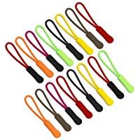 Tiradores de Extensi&oacute;n con Cremallera de 80 Piezas, 8 Colores, FineGood Etiqueta de Repuesto de Cord&oacute;n de Nylon con Cremallera