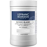 Lefranc & Bourgeois 300656&nbsp;Gesso, Blanco, universalgrundierung para colores acr&iacute;licos, listo para usar, mate opaco, opaco, para Lienzo, papel, piedra, madera, Yeso, 1000&nbsp;ml olla