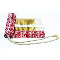 Lienzo L&aacute;piz Wrap Funda, Case Wonder L&aacute;pices Caso Rollo Bolsa Caso Sujeci&oacute;n para 72 L&aacute;pices de Colores (L&aacute;pices no Incluidas 72db Slots, Bohemian Estilo de + Elefante estilo 72 agujeros, Retro Elefante/Rayas 72 Holes, Color rojo