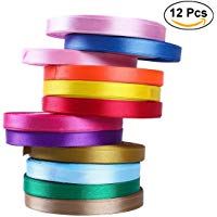 ULTNICE 25Yards Cinta de sat&eacute;n Cinta de regalo Cinta de envoltura arco para decoraci&oacute;n Paquete de embalaje de regalo de 12