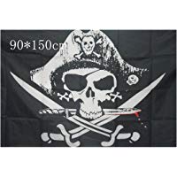 Banderas Bandera pirata del cr&aacute;neo Sabres espadas Jolly Roger pirata con ojales Decoraci&oacute;n