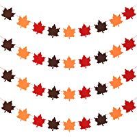 4 Piezas Banderas Guirnalda de Fieltro de Hojas de Arce de Acci&oacute;n de Gracias para Decoraci&oacute;n de Acci&oacute;n de Gracias Decoraci&oacute;n de Oto&ntilde;o Suministros de Fiesta de Acci&oacute;n de Gracias