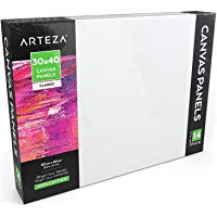 Arteza Paneles de lienzo para pintar cuadros | 30x40 cm | Pack de 14 | 100% algod&oacute;n | Imprimaci&oacute;n sin &aacute;cidos | Lienzos grandes para artistas profesionales, aficionados y principiantes