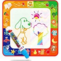 Alfombrilla de agua para ni&ntilde;os, dise&ntilde;o de animales, tapete de dibujo m&aacute;gico arco&iacute;ris con 4 bloques de colores y bol&iacute;grafo de dibujo, el mejor juguete educativo para ni&ntilde;os y ni&ntilde;as (29 x 29 cm)