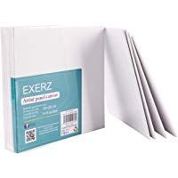 Exerz Paquete de 6 Paneles de Lienzos / 30 x 24 cm 280GSM / Pre-Estirado 100% Algod&oacute;n/Color Blanco/Triple Preparado/Libre de Acido/Hebra Media / 0,3 cm de Espesor